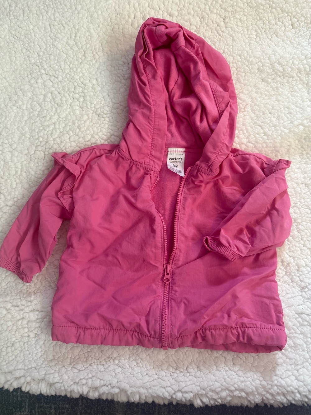Carter's Bright Pink Hooded Baby Rain Jacket